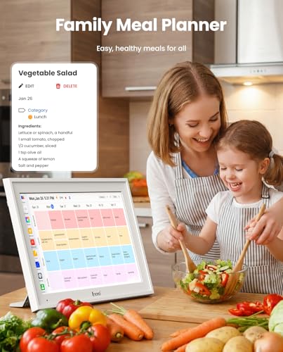 15.6" Digital Calendar Wall Planner - Eyoyo Smart Family Command Center | Chore Chart Touchscreen, 64G Storage, WiFi Real-Time Sync Auto-Dimming Display for Kids Routine, Seniors Memory