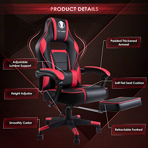 KILLABEE Massage Gaming Chair Racing Computer Desk Office Chair HighBack Swivel Recliner Chair