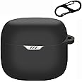 Ferbao Tune Flex Silicone Case,Carrying Case for JBL Tune Flex Headphones,Portable Scratch Cover with Carabiner (Black)