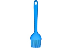 Angled Small Silicone Pastry Brush: U-Taste 600ºF Heat Resistant 7.28 inch Kitchen Basting Cooking Baking Food Rubber Head-Up Baster Brush for Oil Sauce BBQ Butter Grill Meat Egg Bread (Lake Blue)