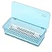 AIYoo Flatware Tray Kitchen Drawer Organizer with Lid and Drainer - Plastic Kitchen Cutlery Tray and Utensil Storage Container with Cover - Dust-Proof Dinnerware Holder Blue