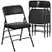 Flash Furniture 4 Pk. HERCULES Series Curved Triple Braced & Double Hinged Black Vinyl Fabric Metal Folding Chair primary