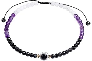 Jewever Evil Eye Anklet Bracelets for Women Energy Healing Crystals and Gemstones Worry Stone Beach Foot Meditation Yoga Jewe