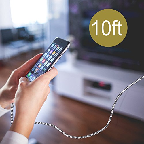 Beta iPhone Lightning Cable Pack/iPhone Charger Cable,USB to Lightning,Durable Nylon Braided Cord for Charging or Transmission Data Pack, MFi Certified for Ipad,iPhone (4pack 2,4,6,10ft, black)