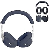 【3 in 1】 WH-1000XM6 Silicone Case Cover Set,Anti-Scratch Ear Pad/Shell/Headband Cover for Sony WH-1000XM6 Headphone,Soft Silicone Protector Accessorie(Midnight Blue)