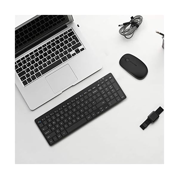 Keyboard-and-Mouse-Jelly-Comb-24G-Wireless-Ultra-Slim-Full-Size-Keyboard-Mouse-Set-Combo-QWERTY-UK-Layout-for-Computer-Laptop-Desktop-with-USB-Ports-Black Keyboard and Mouse, Jelly Comb 2.4G Wireless Ultra Slim Full Size Keyboard & Mouse Set Combo QWERTY UK Layout for…