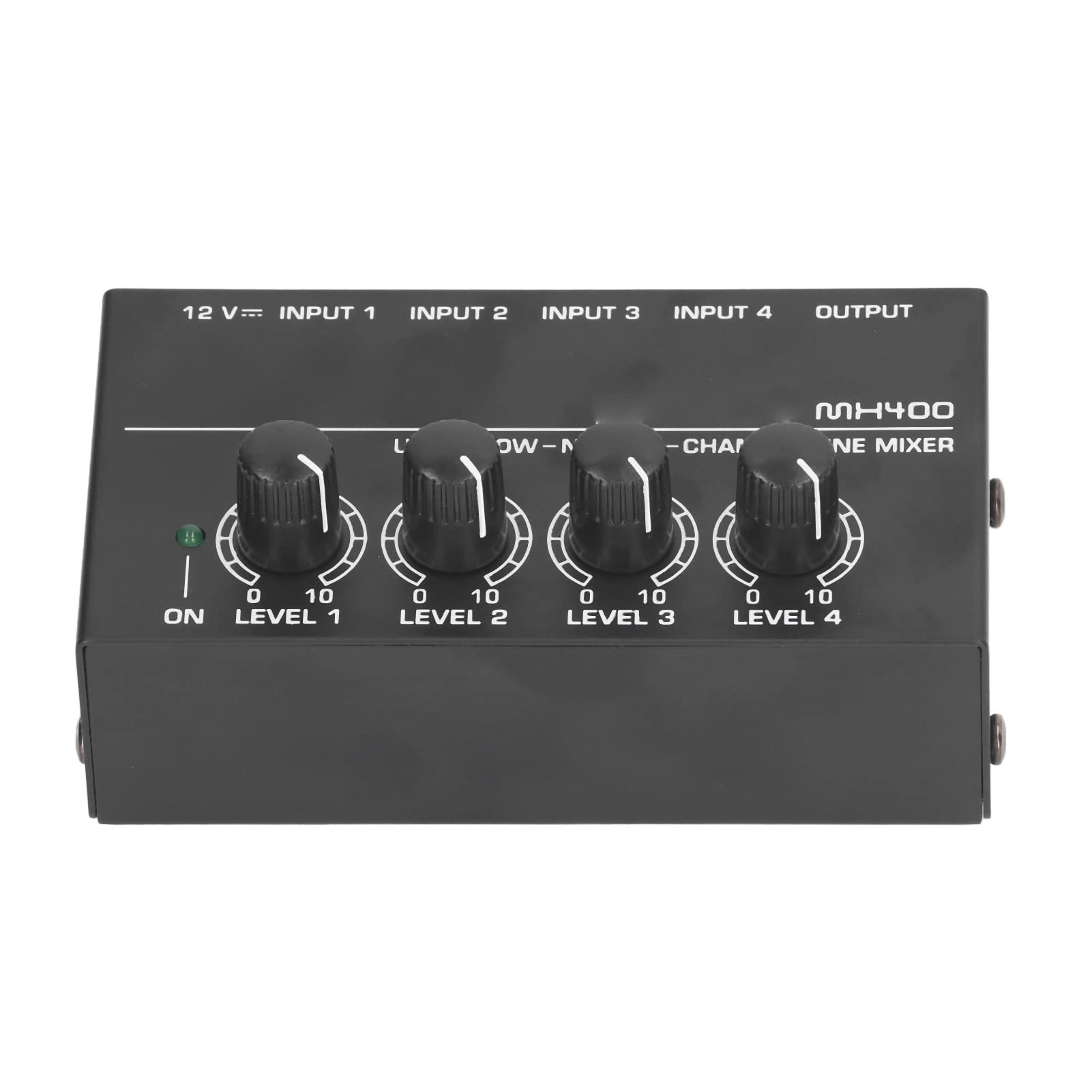 Drfeify 4 Channel Compact Mixer, Ultra Low Noise Mini Sound Mixer for Guitars Bass Keyboards (UK Plug)