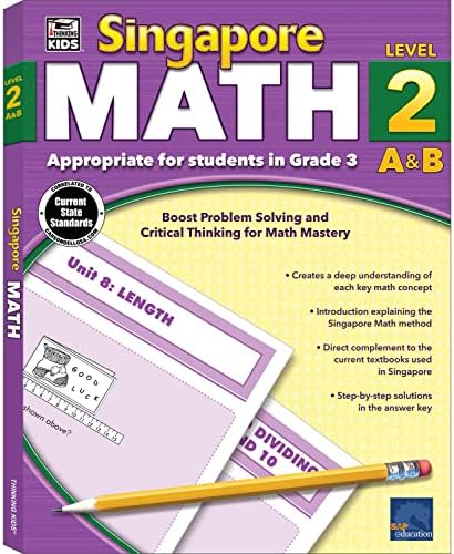 Singapore Math – Level 2B Math Practice Workbook for 3rd Grade