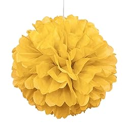Sunflower Yellow Solid Hanging Tissue Pom Pom