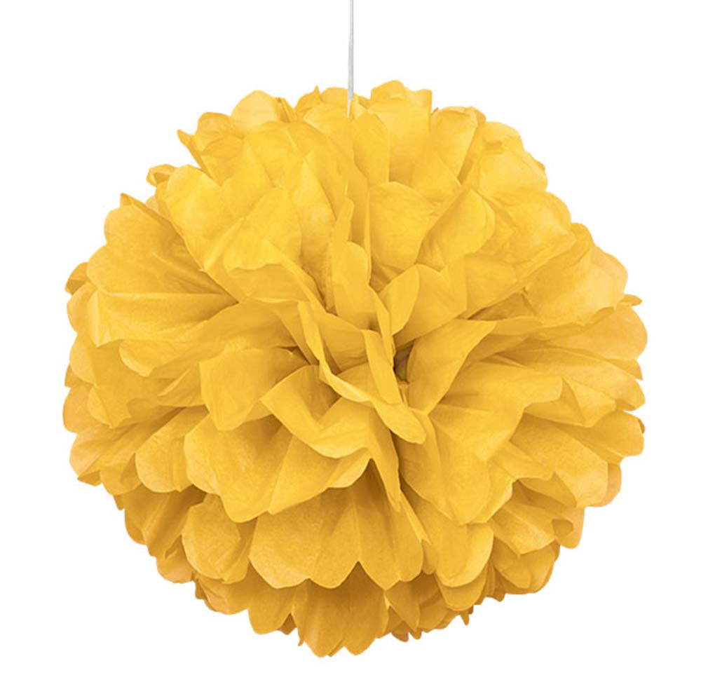 Sunflower Yellow Solid Hanging Tissue Pom Pom
