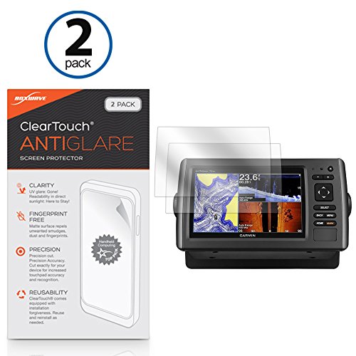 Garmin echoMAP 73sv Screen Protector, BoxWave [ClearTouch Anti-Glare (2-Pack)] Anti-Fingerprint Matte Film Skin for Garmin echoMAP 73sv