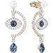 Swarovski Duo Evil Eye Pierced Earrings Dark Multi One Size