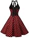 Dressystar Women Vintage Polka Dot Swing Party Picnic Costume Dresses Halter