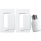 Zoiinet 500W Remote Control Light Socket with 2 Wireless Light Switches, UL | 300ft, for Pull Chain Light Fixture, E26 E27 Bulbs Base Holder, Programmable, No Wiring, for Bedroom, Stair, Closet &amp; Garage
