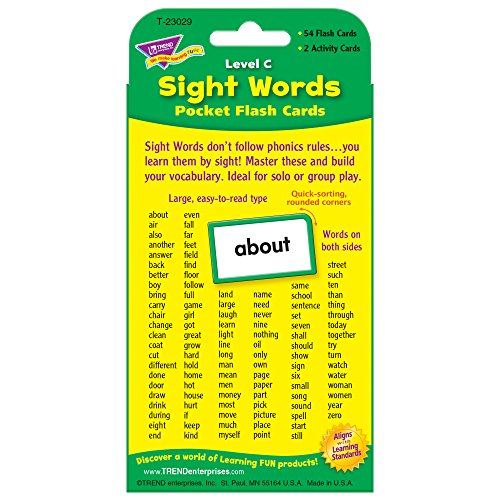 Sight Words Level C Pocket Flash Cards