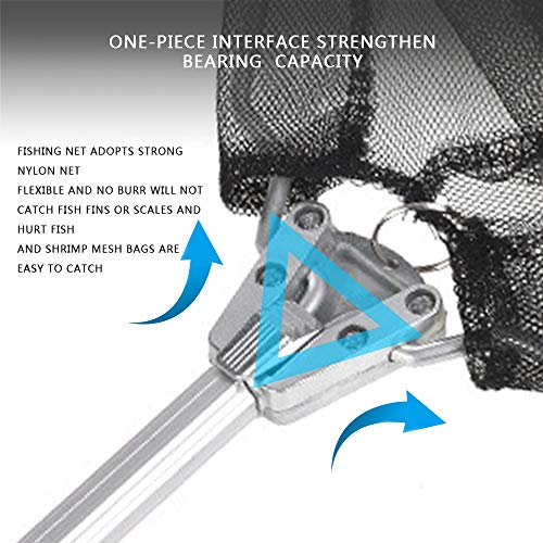 KAIYAN Faltbar Fischernetz Dreieck Pool Teich Angeln Kescher leichte Nylon Fliegenfischen Angelkescher Unterfangkescher… – Bild 4