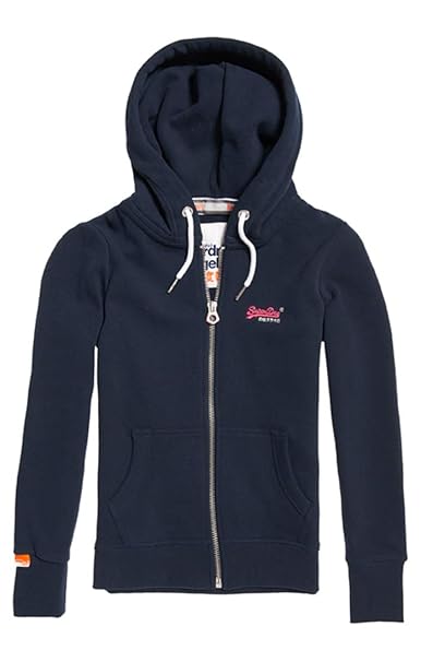 Superdry Damen Label Ziphood Kapuzenpullover