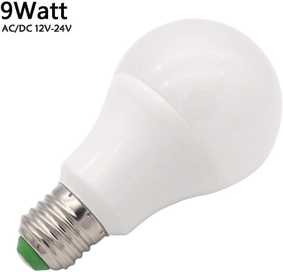 GRV E27 Base 18-5730 SMD LED Bulb Non-Dimmable 9Watt Thermal Plastic Light 75-Watt Equivalent AC 12V DC 12-24V Warm White Pack of 1 - Image 4