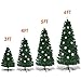Goplus 6ft Fiber Optic Artificial Christmas Tree, Pre-Lit Xmas Tree with Colorful Snowflake LED Lights, 220 Branch Tips, Foldable Metal Base, for Holiday, Office, Home Decor