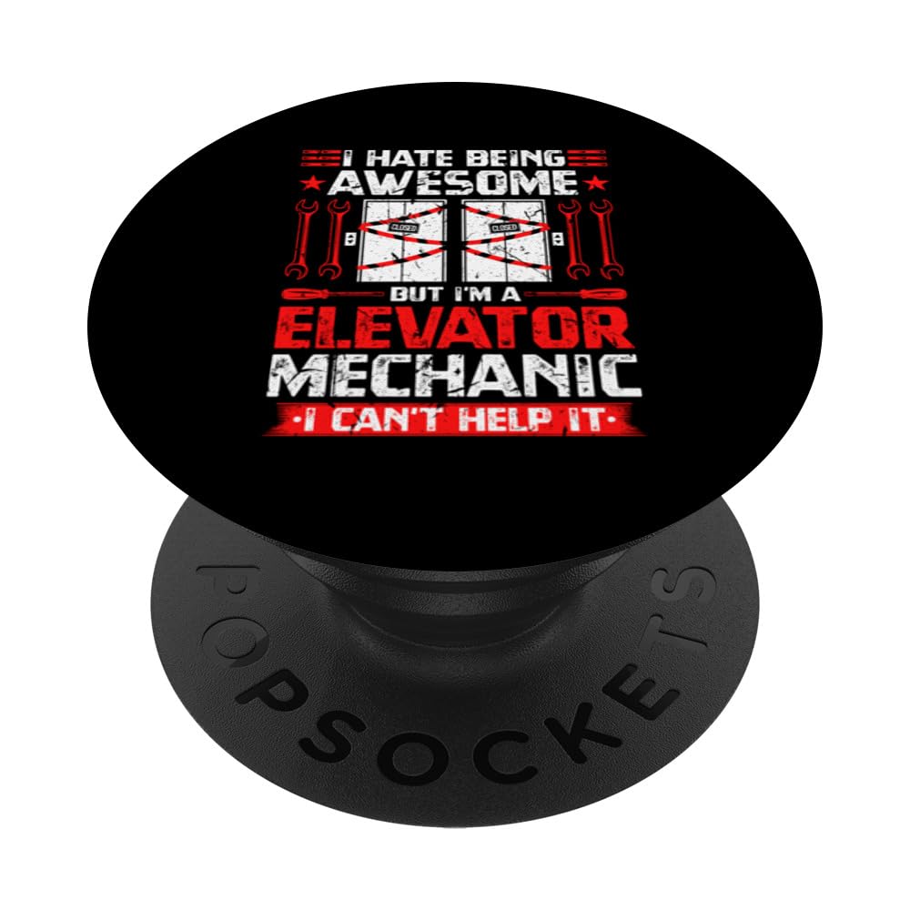 Elevator Mechanic Awesome Elevator Technician Inspector PopSockets Swappable PopGrip