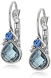 1928 Jewelry Silver-Tone Blue Petite Teardrop Earrings