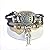 Real Spark Punk Style Unisex Vintage Leather Wristband Metal Rings Pendant Tribal Wrap Bracelet