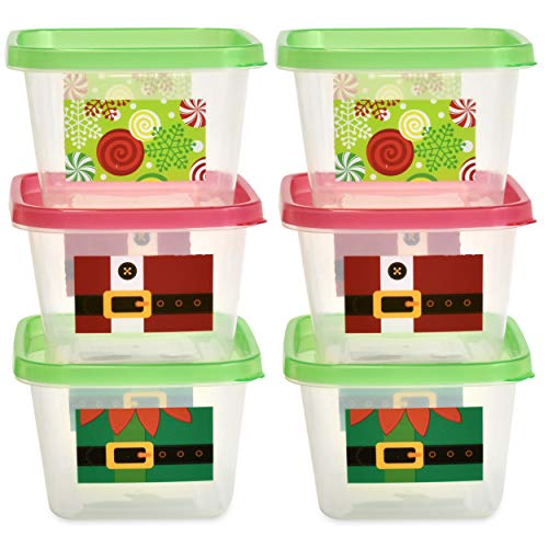 Gift Boutique Disposable Christmas Plastic Containers with Lid Covers