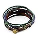 Victoria Echo Handmade Multilayer Wraps Colorful Cords Leather Bracelet Purple