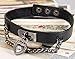 Flongo Womens Men's Fashion Punk Alloy Cool Gothic Heart-Shape Lock Link Leather Collar Choker Necklace