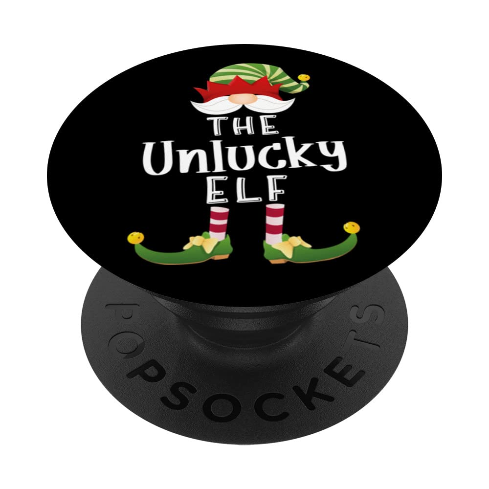 Unlucky Elf Group Christmas Funny Pajama Party PopSockets Swappable PopGrip