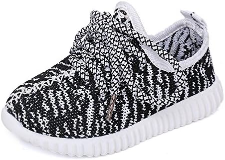 CAIKO Baby Boy Girls Breathable Kint Lace-up Running Shoes,Walking,Outdoor,Exercises,Athletic Sneakers EU25 White