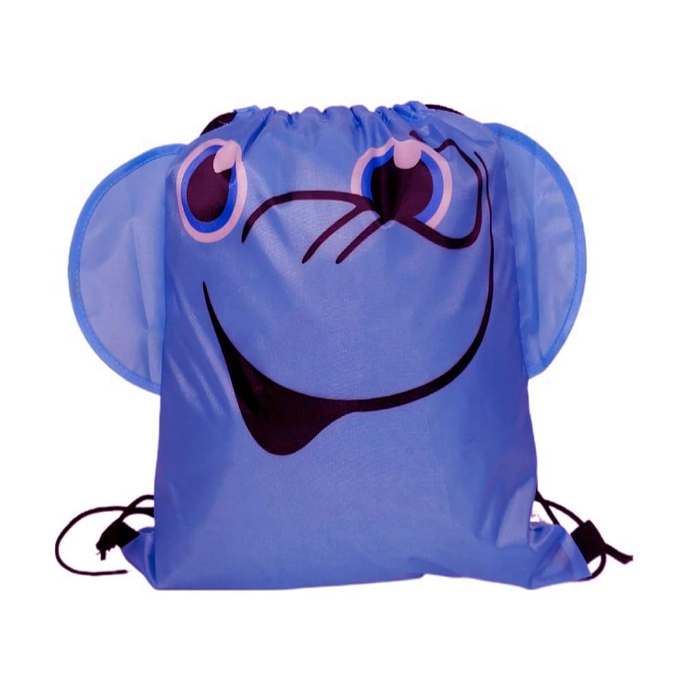 Creative Cartoon Animal Beach Bag, Portable Swimsuit Backpack, Drawstring Storage Bag for Shell Sea Pool Toy (Elephants)