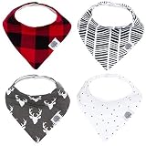 Parker Baby Bandana Drool Bibs - 4 Pack Baby Bibs for Boys, Girls, Unisex -"Lumberjack Set"