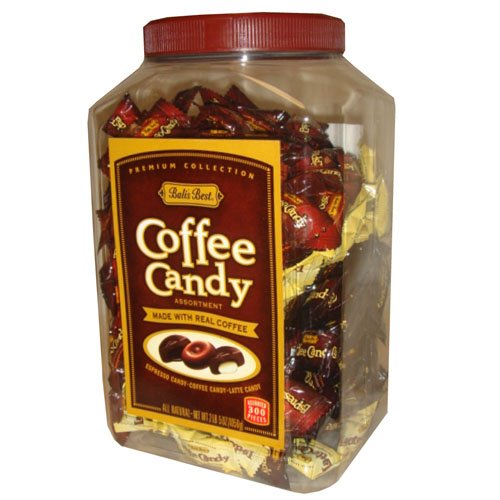 Bali's Best Coffee Candy Assortment Jar - Espresso, Coffee, and Latte Candy - 300 Pieces
