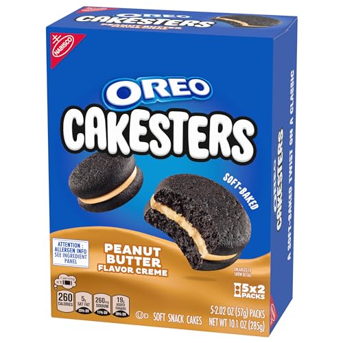 OREO PEANUT BUTTER CREME CAKESTERS SOFT SNACK CAKES, 5 – 2.02 OZ SNACK PACKS