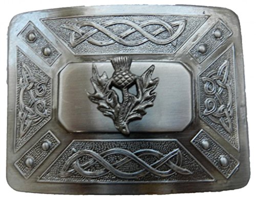 Scottish Kilt belt buckle #6 Antiqued Black Finish (Antiqued Black)