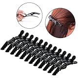 Croc Hair Clips 12 Pieces 4.4”, Salon Hair Coloring, Dying, Blow Drying, Styling, Sectioning Gator Alligator Clips for Women Thick Hair Black