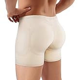 NonEcho Men Padded Underwear Briefs Boxers Men Butt Booster Hip Enhancer 4 Detachable Pads