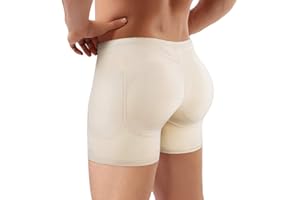 NonEcho Men Padded Underwear Briefs Boxers Men Butt Booster Hip Enhancer 4 Detachable Pads