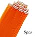 Rhyme 9 PCS Orange Hairpieces Colored Hair Extensions Clip in/On for Girls and Dolls Hair Accessories Wig Pieces for Kids (Orange)thumb 2