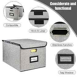 Desihum Collapsible File Organizer Box, filing