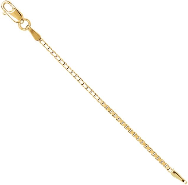 14k Yellow Gold 1.75mm Box Chain, Extender Safety Chain, 6" The Men's