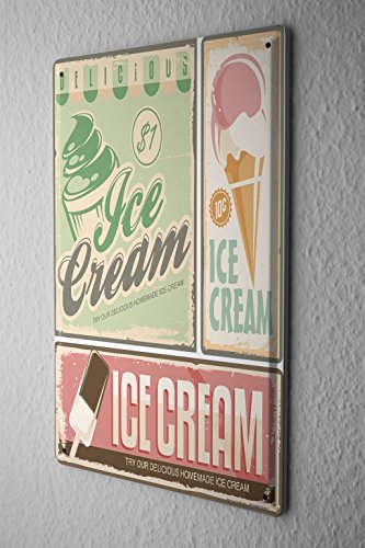 LEotiE SINCE 2004 Tin Sign Metal Plate Decorative Sign Home Decor Plaques Retro Ice Cream