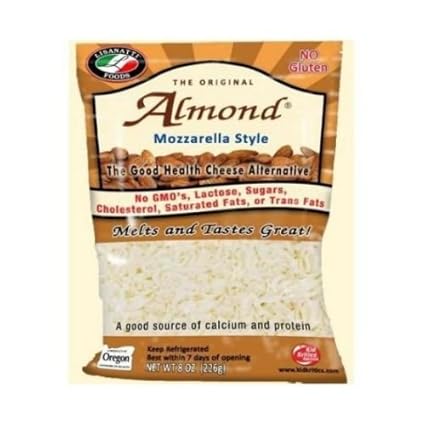 Lisanatti Mozzarella Style Almond Shred Cheese 8 Ounce 12 Per Case