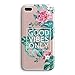 iPhone 6 Case,iPhone 6s Case,Aloha Summer Good Vibes Only Tropical Floral Palm Tree Love Summer Tropical Beach Hawaii Love Vintage Roses Classy Flowers Girl Whimsical Clear Case for iPhone 6s/6
