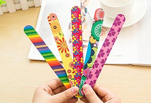 TOPWEL 10Pcs Professional Colorful Double Sided Nail Files Cosmetic Manicure Pedicure Nail Files