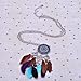 LUREME Women's Bohemian Enamel Dream Catcher Colorful Long Feathers Pendants Dangle Earrings (er006101) (Necklace)
