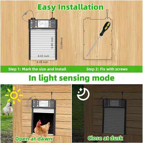 Shinmax Porta Automatica Solare Intelligente Per Pollaio Con App WiFi 2,4 GHz, Sensore Di Luce, Timer, Anti-Schiacciamento, Display LCD, Batteria Ricaricabile 4000mAh
