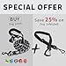 Toozey 5 FT Dog Leash, Rope Leash with Comfortable Padded Handle and Reflective Threads, Heavy Duty Braided Leash for Medium Large Dogs, Black