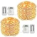 buways Fairy Lights, 2-Pack Battery Operated Waterproof 50 LED Fairy String Lights,16.4feet Light with Remote Control for Party Weeding Garden Home Decoration (Warm White)